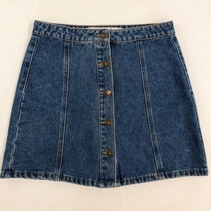 Button up denim skirt